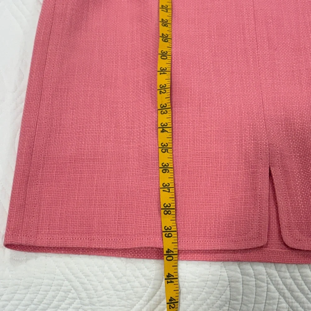 Talbots Pink V-Neck Textured/tweed Midi Dress - Picture 5 of 6